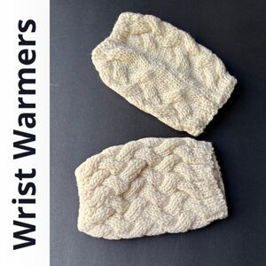 Cream Knit Wrist Warmers